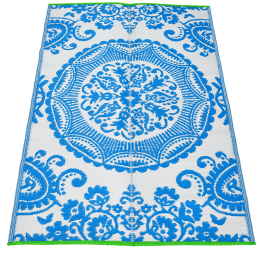 Recycled outdoor rug (180 x 120 cm) - Blue