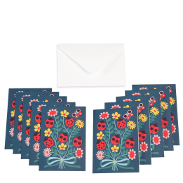 Ladybird Greeting Cards With Envelopes (pack Of 10)