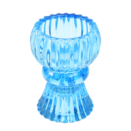 Double Ended Blue Glass Candlestick