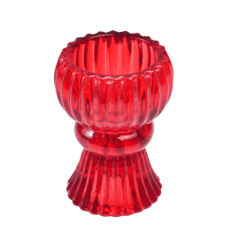 Double Ended Red Glass Candlestick