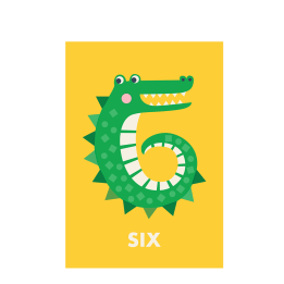 Crocodile 'six' Birthday Card