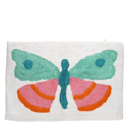 Tufted cotton bath mat - Butterfly