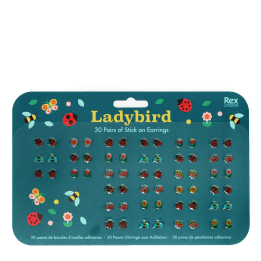 Stick on earrings (30 pairs) - Ladybird