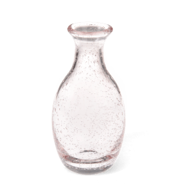 Hand blown bubble glass vase - Rose pink