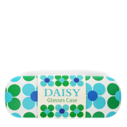 Glasses case & cleaning cloth - Blue and green Daisy