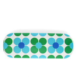 Glasses case & cleaning cloth - Blue and green Daisy