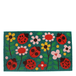 coir doormat ladybird print