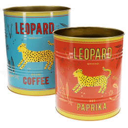 Large storage tins (set of 2) - Leopard