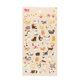 3D puffy stickers (single sheet) - Cats