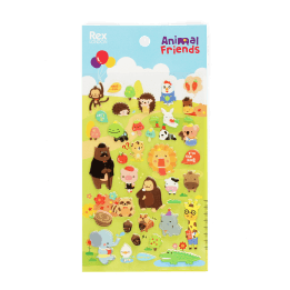 3D puffy stickers (single sheet) - Animal Friends