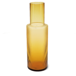 Ribbed glass carafe 850ml - Amber