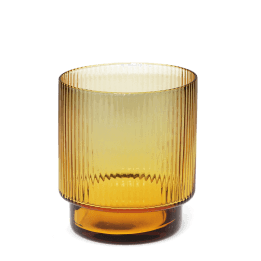 Ribbed glass tumbler 325ml - Amber