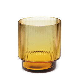 Ribbed glass tumbler 325ml - Amber