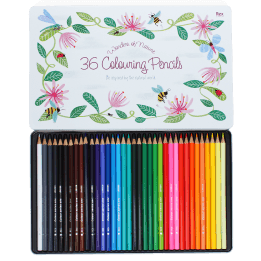 wonder of nature 36 colouring pencils in tin