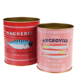 Storage tins (set of 2) - Fish MACKEREL & ANCHOVIES