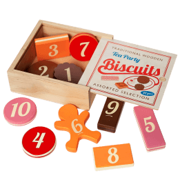 Traditional wooden toy - Biscuits with numbers