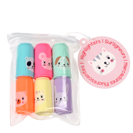 Mini animal highlighters (pack of 6)