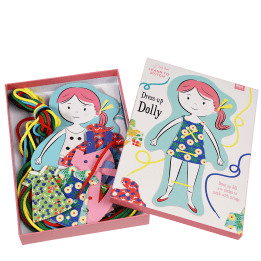 Children's cardboard stitching kit - Dress-up dolly