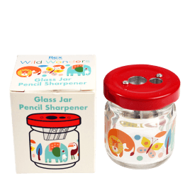 Glass jar pencil sharpener - Wild Wonders