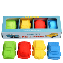 Car erasers (set of 4) - Road Trip