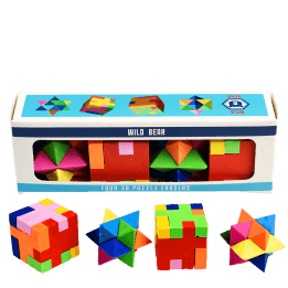 3D puzzle erasers (set of 4) - Wild Bear