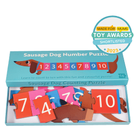 Number floor puzzle (16 pieces) - Sausage Dog 