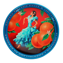 Round metal serving tray - Cerveza Española