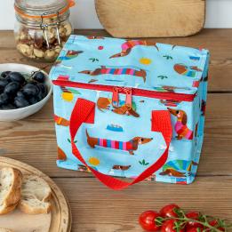 Insulated lunch bag - Sausage Dog (blue)