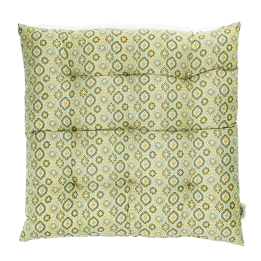 Seat pad cushion (37x37cm) - Green blockprint