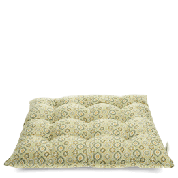 Seat pad cushion (37x37cm) - Green blockprint