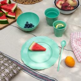 Melamine plate-bowl-cup-spoon - Pistachio