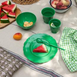 Melamine plate-bowl-cup-spoon - Bright green