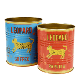 Storage tins (set of 2) - LEOPARD