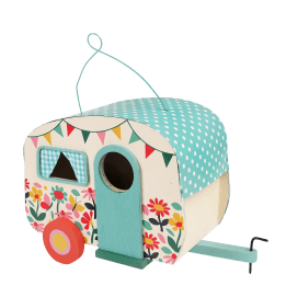 Caravan birdhouse decoration - Butterfly Garden