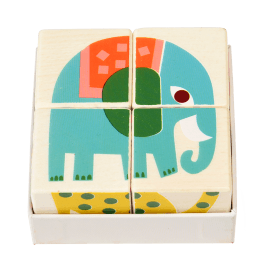 Wooden puzzle cubes - Wild Wonders