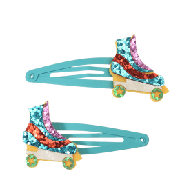 Glitter hair clips (set of 2) - Roller skate