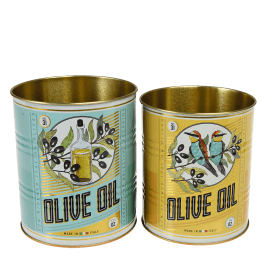 Storage tins (set of 2) - OLIVE OIL