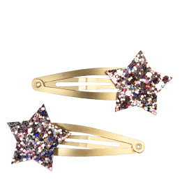 Glitter hair clips (set of 2) - Fairies in the Garden star