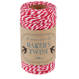 Roll of twine (100m) - Red and white