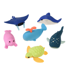 Ocean animal erasers (set of 6)