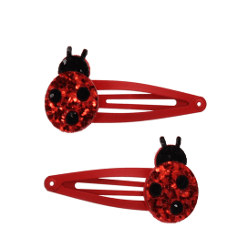 Glitter hair clips (set of 2) - Ladybird