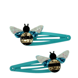 Glitter hair clips (set of 2) - Bumblebee