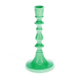 Enamel candlestick (19cm) - Green