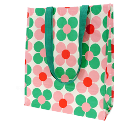 Shopping bag - Daisy pink and green