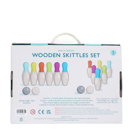 Wooden skittles set