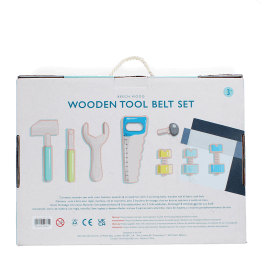 Wooden tools and tool belt playset