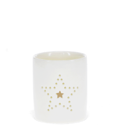 Glossy ceramic tealight holder - Star