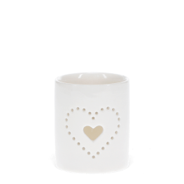 Glossy ceramic tealight holder - Heart