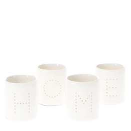 Glossy ceramic tealight holders (set of 4) - HOME