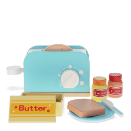 Wooden toy toaster playset